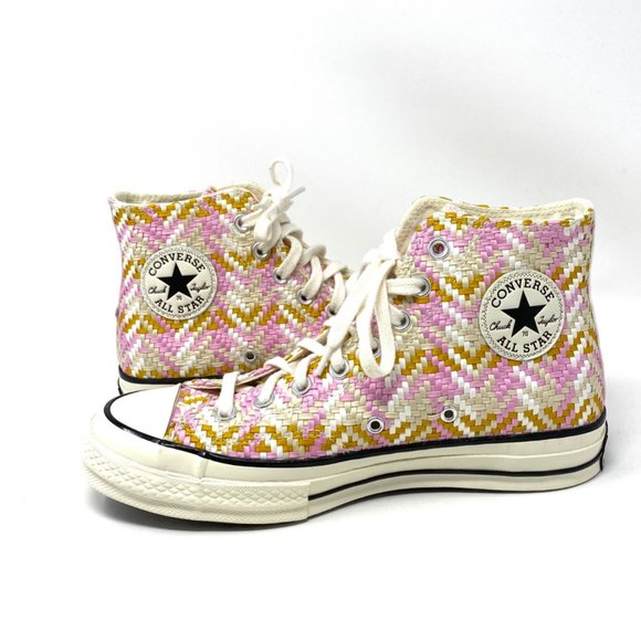 Converse Chuck 70 Canvas Weave Egret Hig Casual Sneakers Womens Size 9.5 167989C - Picture 3 of 8